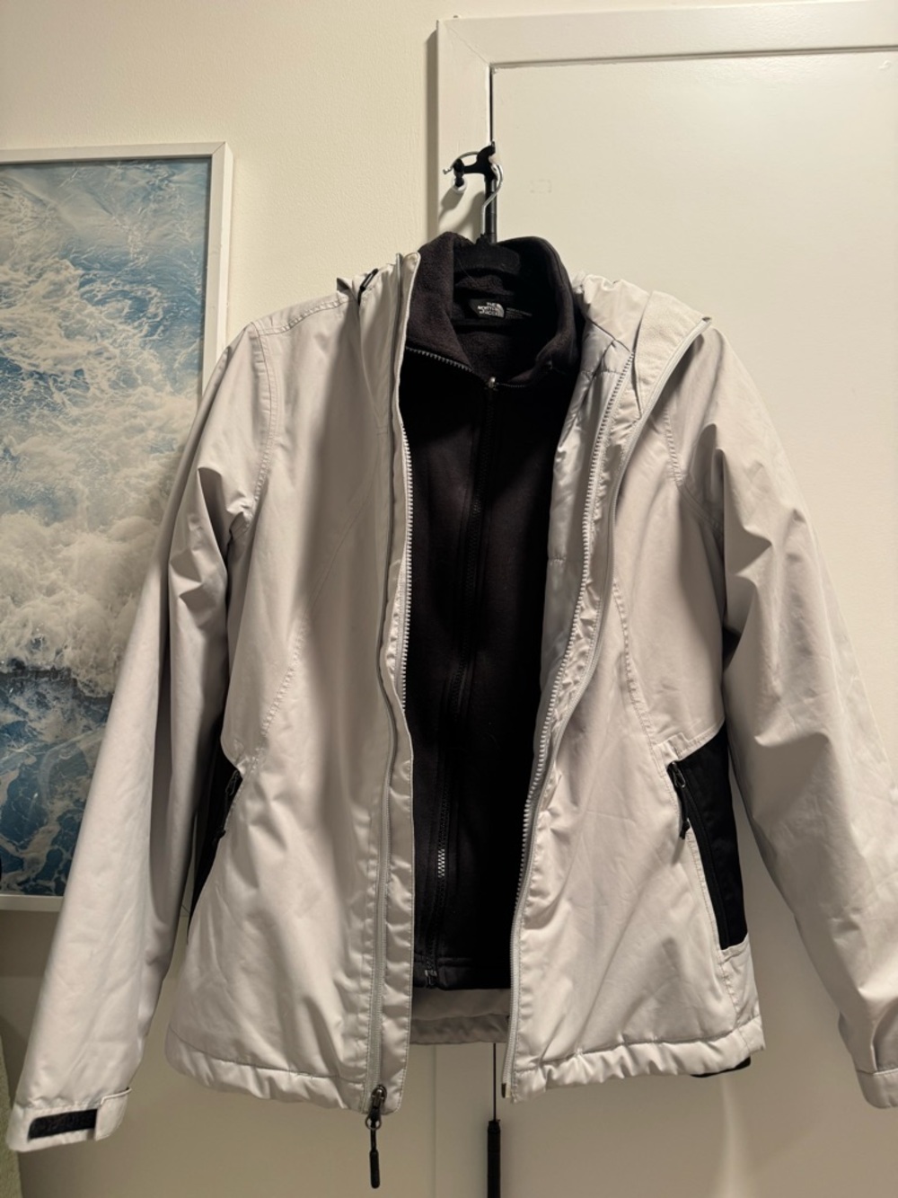 The North Face 3-in-1 Jacket XS Black Fleece + Gray Shell